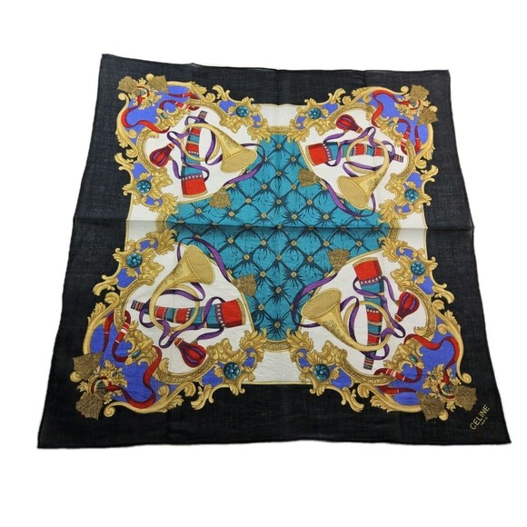 Celine Paris Cotton Handkerchief Neckerchief Bandana Scarf - Picture 1 of 3